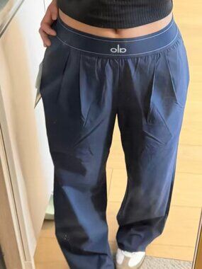 Alo Yoga Suit Up Blue Wide Leg Trouser (Regular) 😝Easy Everyday Wear Viral
